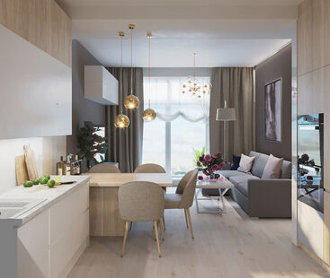 Фото № 1: Дизайн-проект трехкомнатной квартиры 75.7  м² Стиль Контемпорари для ЖК ЗИЛ АРТ