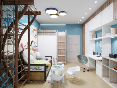 Фото № 6: Дизайн-проект трехкомнатной квартиры 75.7  м² Стиль Контемпорари для ЖК ЗИЛ АРТ