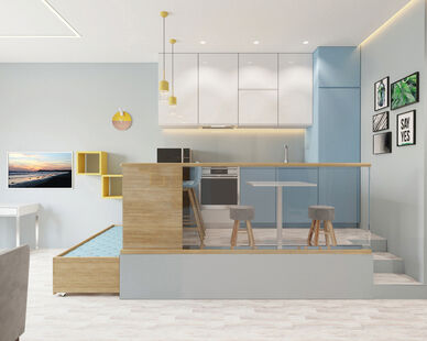 Фото № 4: Дизайн-проект квартиры-студии 30.1  м² Стиль Современный для ЖК Хэдлайнер