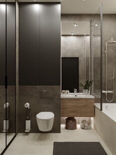 Фото № 5: Дизайн-проект двухкомнатной квартиры 56.5  м² Стиль Модернизм для ЖК Маяк