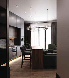 Фото № 6: Дизайн-проект двухкомнатной квартиры 56.5  м² Стиль Модернизм для ЖК Маяк