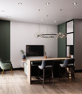 Фото № 4: Дизайн-проект двухкомнатной квартиры 56.5  м² Стиль Модернизм для ЖК Маяк