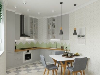 Фото № 2: Дизайн-проект трехкомнатной квартиры 75.56  м² Скандинавский стиль для ЖК Московский