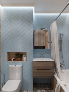 Фото № 6: Дизайн-проект трехкомнатной квартиры 75.56  м² Скандинавский стиль для ЖК Московский