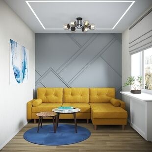 Фото № 1: Дизайн-проект двухкомнатной квартиры 41.1  м² Стиль Модернизм для ЖК Московский