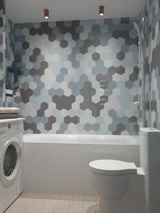 Фото № 4: Дизайн-проект квартиры-студии 46.67  м² Стиль Контемпорари для ЖК Московский