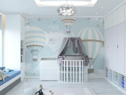 Фото № 5: Дизайн-проект четырехкомнатной квартиры 109.45  м² Стиль Американская классика для ЖК Московский