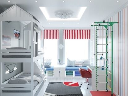 Фото № 3: Дизайн-проект четырехкомнатной квартиры 109.45  м² Стиль Американская классика для ЖК Московский