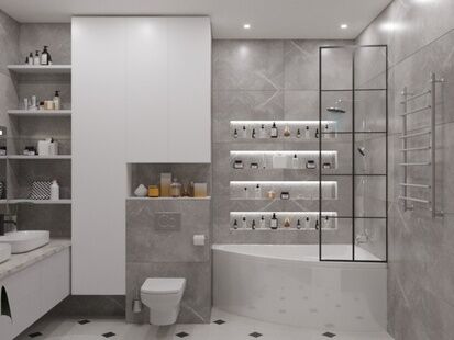 Фото № 4: Дизайн-проект четырехкомнатной квартиры 109.45  м² Стиль Американская классика для ЖК Московский