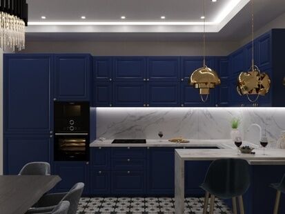 Фото № 2: Дизайн-проект четырехкомнатной квартиры 109.45  м² Стиль Американская классика для ЖК Московский