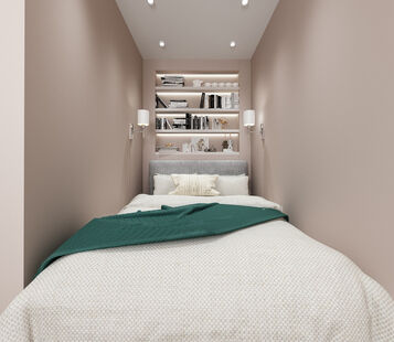 Фото № 5: Дизайн-проект однокомнатной квартиры 39.52  м² Стиль Современная классика для ЖК Марьино Град