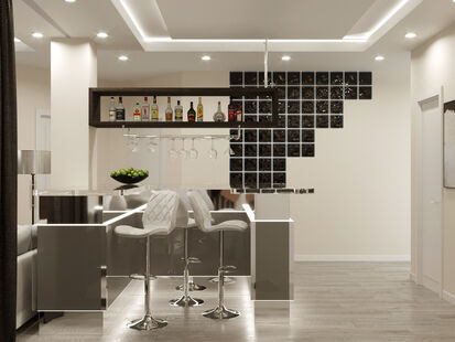 Фото № 6: Дизайн-проект трехкомнатной квартиры 102.6  м² Стиль Модернизм для ЖК Солнечный берег