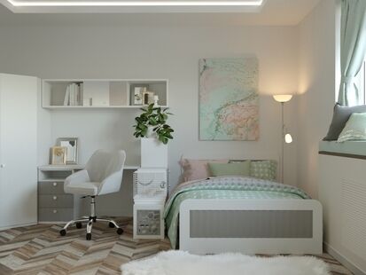 Фото № 4: Дизайн-проект трехкомнатной квартиры 102.6  м² Стиль Модернизм для ЖК Солнечный берег