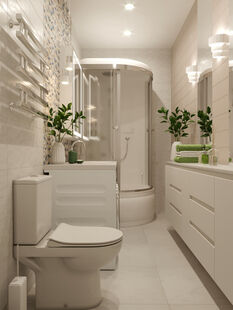 Фото № 3: Дизайн-проект трехкомнатной квартиры 102.6  м² Стиль Модернизм для ЖК Солнечный берег