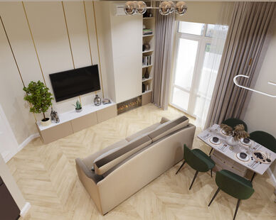 Фото № 5: Дизайн-проект четырехкомнатной квартиры 99.9  м² Стиль Контемпорари для ЖК Измайловский Парк