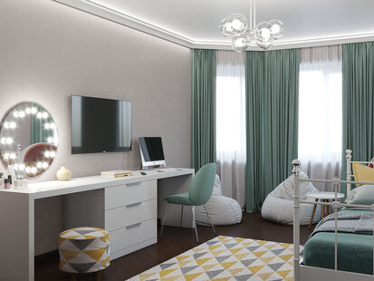 Фото № 1: Дизайн-проект детской 19.13  м² Стиль Современный для ЖК Московский