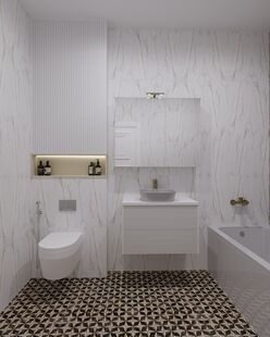 Фото № 4: Дизайн-проект четырехкомнатной квартиры 99.9  м² Стиль Контемпорари для ЖК Измайловский Парк