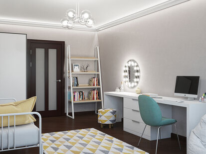 Фото № 3: Дизайн-проект детской 19.13  м² Стиль Современный для ЖК Московский