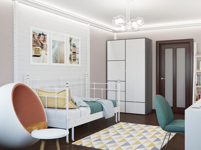 Фото № 2: Дизайн-проект детской 19.13  м² Стиль Современный для ЖК Московский