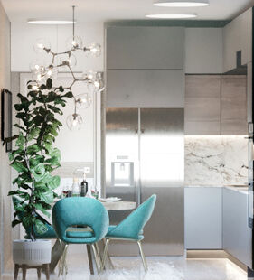 Фото № 2: Дизайн-проект трехкомнатной квартиры 91.7  м² Стиль Модернизм для ЖК Летний Сад