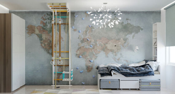 Фото № 6: Дизайн-проект трехкомнатной квартиры 91.7  м² Стиль Модернизм для ЖК Летний Сад