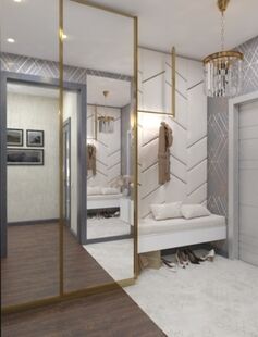 Фото № 6: Дизайн-проект трехкомнатной квартиры 88.2  м² Стиль Эклектика для ЖК Бунинские Луга