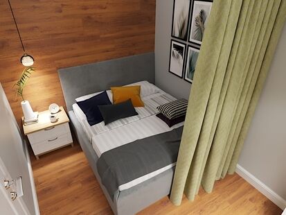 Фото № 4: Дизайн-проект трехкомнатной квартиры 68.82  м² Стиль Контемпорари для ЖК Кореневский Форт