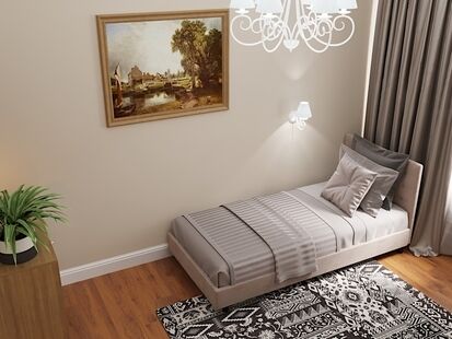 Фото № 2: Дизайн-проект трехкомнатной квартиры 68.82  м² Стиль Контемпорари для ЖК Кореневский Форт