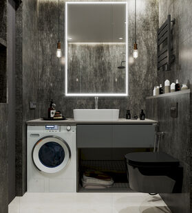 Фото № 4: Дизайн-проект квартиры-студии 27.83  м² Стиль Лофт для ЖК Сердце Одинцово