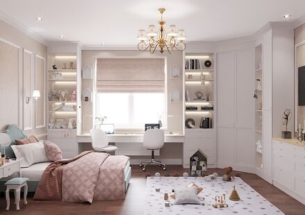 Фото № 3: Дизайн-проект детской 26.94  м² Стиль Американская классика для ЖК Московский