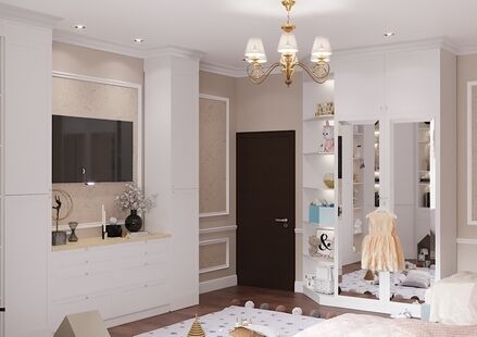 Фото № 2: Дизайн-проект детской 26.94  м² Стиль Американская классика для ЖК Московский