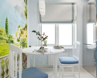 Фото № 3: Дизайн-проект однокомнатной квартиры 37.16  м² Стиль Американская классика для ЖК Московский