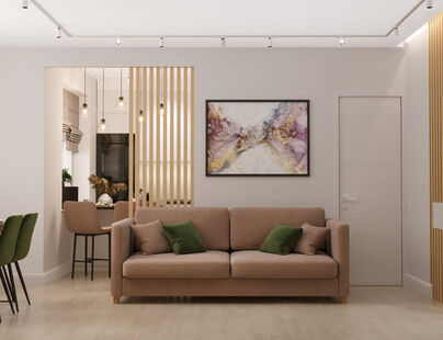 Фото № 5: Дизайн-проект трехкомнатной квартиры 84.6  м² Современный стиль для ЖК в г. Санкт-Петербург