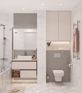 Фото № 4: Дизайн-проект трехкомнатной квартиры 84.6  м² Современный стиль для ЖК в г. Санкт-Петербург