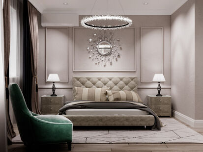 Фото № 1: Дизайн-проект двухкомнатной квартиры 54.55  м² Стиль Современная классика для ЖК Новое Домодедово