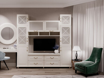 Фото № 6: Дизайн-проект двухкомнатной квартиры 54.55  м² Стиль Современная классика для ЖК Новое Домодедово