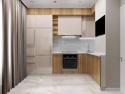 Фото № 3: Дизайн-проект однокомнатной квартиры 30.19  м² Стиль Контемпорари для ЖК Московский