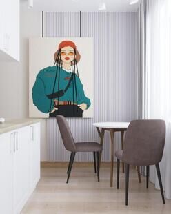 Фото № 3: Дизайн-проект трехкомнатной квартиры 47.0  м² стиль Модернизм для ЖК Московский