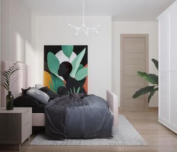 Фото № 4: Дизайн-проект трехкомнатной квартиры 47.0  м² стиль Модернизм для ЖК Московский