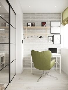 Фото № 3: Дизайн-проект четырехкомнатной квартиры 80.9  м² Скандинавский стиль для ЖК Московский