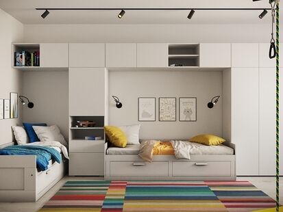 Фото № 4: Дизайн-проект четырехкомнатной квартиры 80.9  м² Скандинавский стиль для ЖК Московский