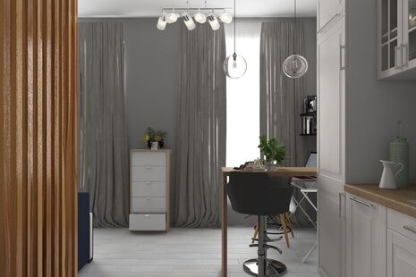 Фото № 3: Дизайн-проект квартиры-студии 26.63  м² Скандинавский стиль для ЖК Новая Звезда