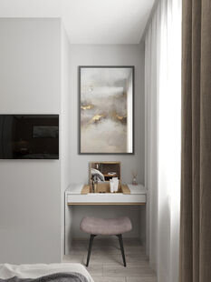 Фото № 2: Дизайн-проект однокомнатной квартиры 38.8  м² стиль Модернизм для ЖК Лучи