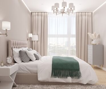 Фото № 4: Дизайн-проект двухкомнатной квартиры 48.88  м² Современный стиль для ЖК Первый квартал