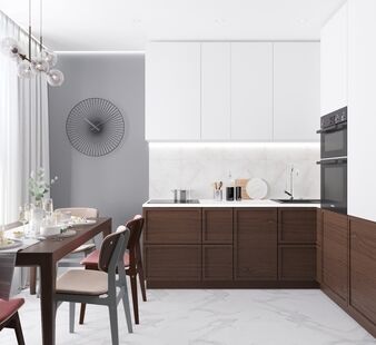 Фото № 5: Дизайн-проект двухкомнатной квартиры 48.88  м² Современный стиль для ЖК Первый квартал