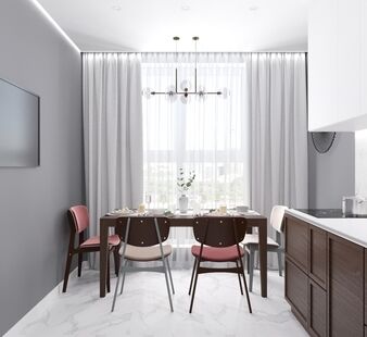 Фото № 3: Дизайн-проект двухкомнатной квартиры 48.88  м² Современный стиль для ЖК Первый квартал