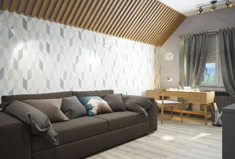 Фото № 3: Дизайн-проект четырехкомнатной квартиры 139.49  м² Стиль Эклектика для двухэтажного дома