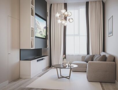 Фото № 5: Дизайн-проект двухкомнатной квартиры 55.0  м² Стиль Модернизм для ЖК Резиденции архитекторов