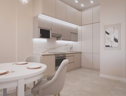 Фото № 4: Дизайн-проект двухкомнатной квартиры 55.0  м² Стиль Модернизм для ЖК Резиденции архитекторов