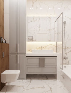 Фото № 3: Дизайн-проект двухкомнатной квартиры 55.0  м² Стиль Модернизм для ЖК Резиденции архитекторов